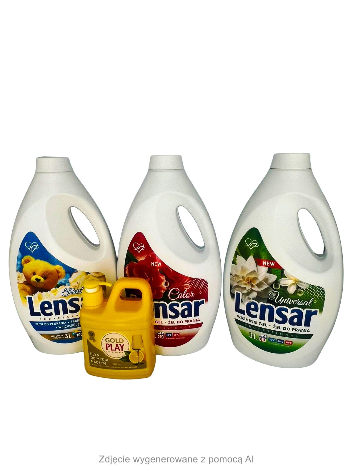 Zestaw Lensar 3×3L + GoldPlay Płyn do naczyń 500ml — Zdjęcie zestawu